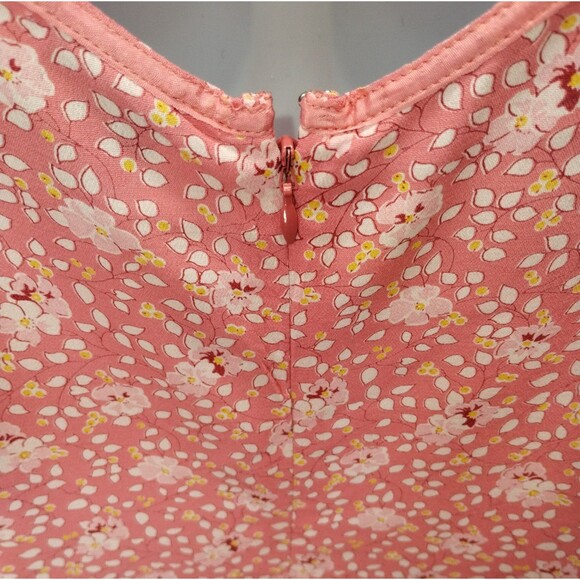Gap Tank Dress Size M Sleeveless Shift Zip Knee Length Orange Floral Cottage - Picture 8 of 10